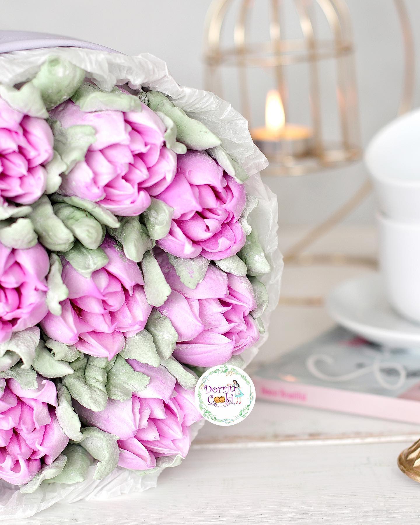 دسته گل خوراکی مارشمالو روسی زفیر